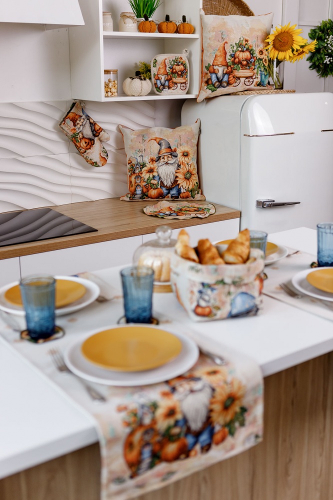 Дорожка (раннер) Тыквенные гномы 35x100 см бежевый Прованс