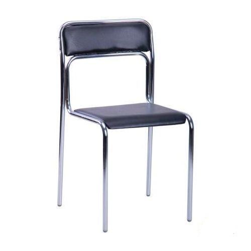 Стілець AMF Art Metal Furniture Аскона хром шкірзамінник чорний 