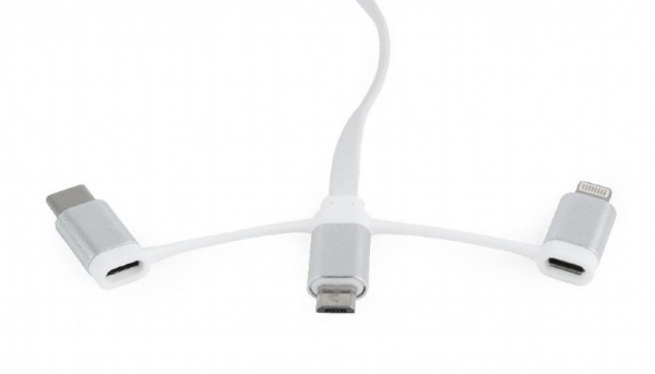Кабель Cablexpert 1 м белый (CC-USB2-AMLM32-1M-W) USB 2.0 BM-папа/Lightning/Micro/Type-C USB 
