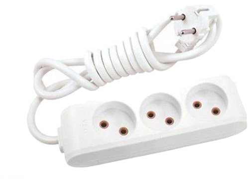 Удлинитель Viko 16 А 230 В без заземления 3 гн. белый 5 м 90112305