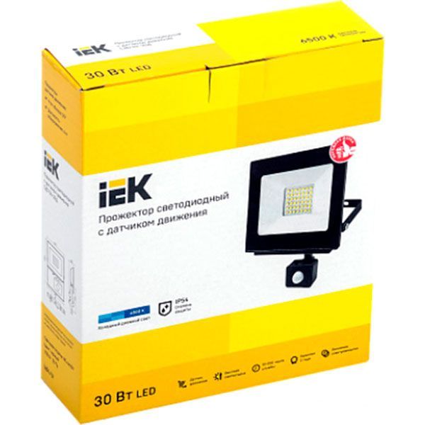 Прожектор з датчиком руху IEK СДО 06-30Д LED 30 Вт IP54 чорний 