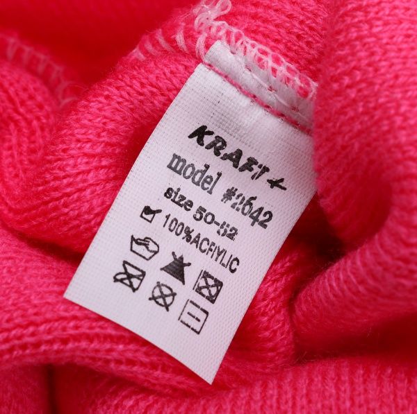 Шапочка детская для девочки Kraft+ арт. 2642 р.50-52 малиновый 