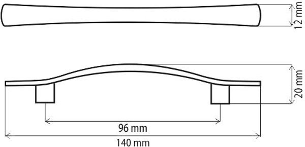 Мебельная ручка DN 06 G2 96 мм хром DC