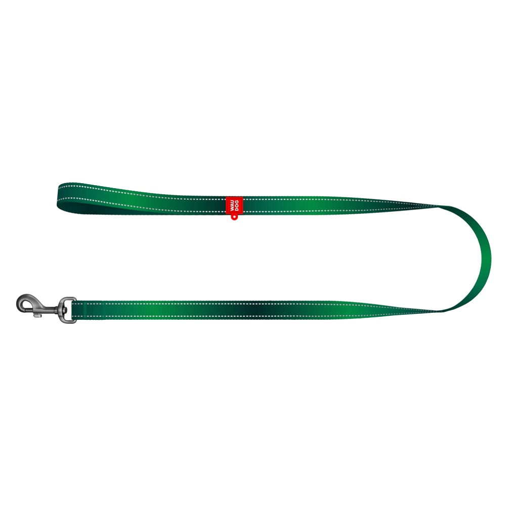 Поводок Waudog Nylon Mono светоотражающий M нейлон зеленый Ш 20 мм Д 122 см