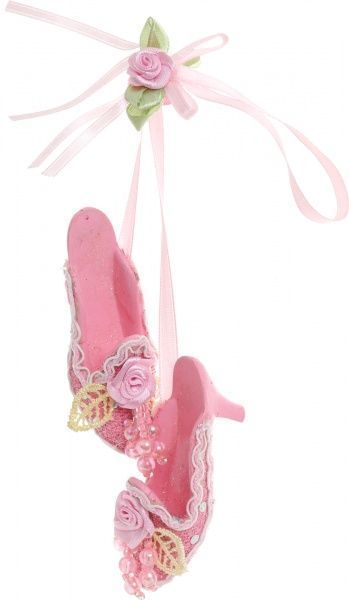 Елочная игрушка Туфли золотистые 18 см DL120768  