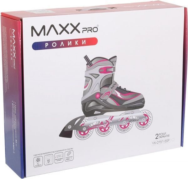 Роликові ковзани MaxxPro YX-0151-5SY р. 35-38 чорно-салатовий