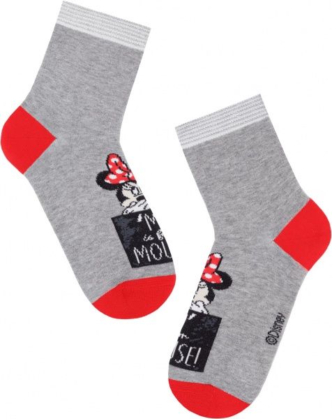 Носки детские Conte-Kids Disney Минни Маус 353 17С-126СПМ р.16 серый красный с рисунком 
