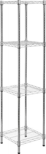 Стелаж металевий 1500x350x350 мм хром (141459-4LC) 