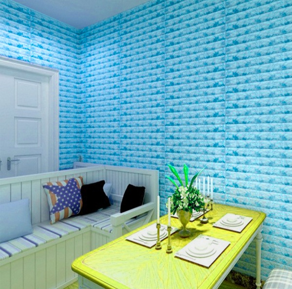 3D-панель з ПВХ самоклеюча мармур блакитний 0,539 кв.м 