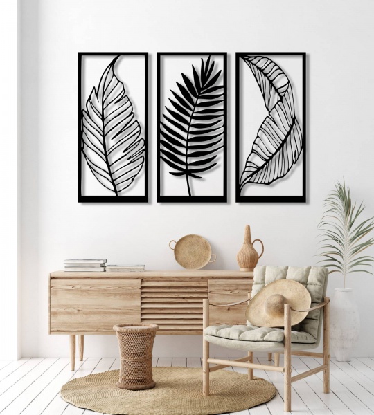 Декор настенный Перья 2 PN 263 68x102 см черный 