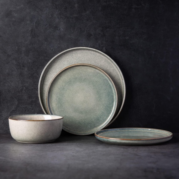 Тарілка обідня Glaze Encient 21,5 см 2 сорт Bella Vita