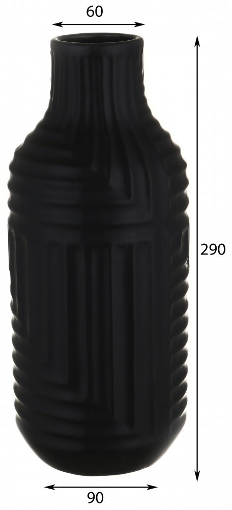 Ваза керамическая Pinsung Ceramics Rooricone 28,5 см черная матовая PS32932