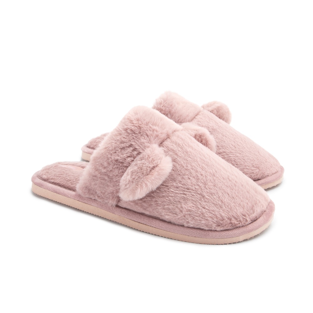 Тапки домашние Twins HS меховые с ушками р.40 розовый