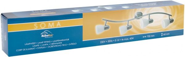 Спот Rabalux Soma 4x40 Вт E14 хром 6304 
