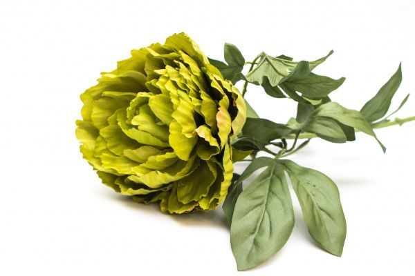 Цветок искусственный Пион 83 см зеленого цвета Девилон