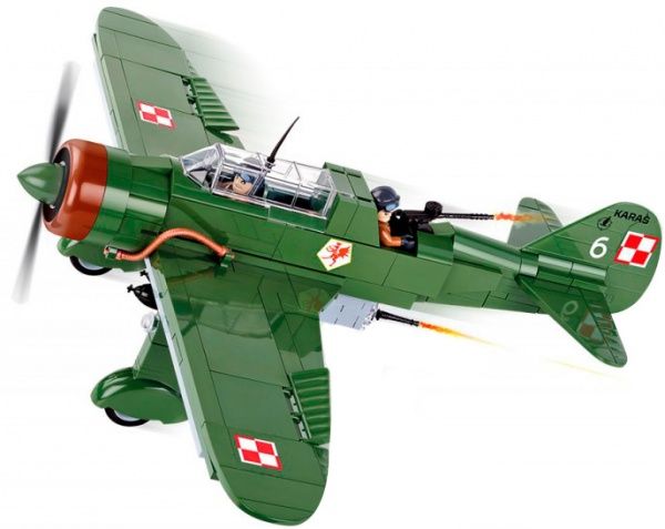 Конструктор Cobi Вторая Мировая Война Самолет PZL Карась P-23B COBI-5522