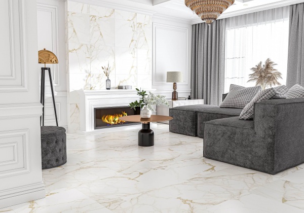 Плитка Golden Tile CALACATTA ORO білий 2G0520 600x600 