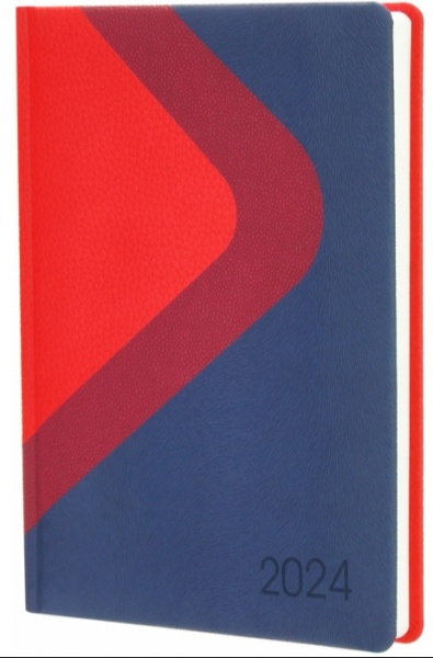 Щоденник датований синьо-червоний Optima A5 2024