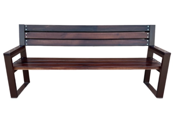 Скамейка парковая Metalzavod со спинкой Рапсодия (2000x700x893) LF-LVK-Rapsodiya