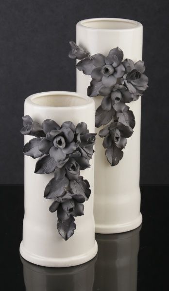 Ваза керамическая белая Грей 23 см