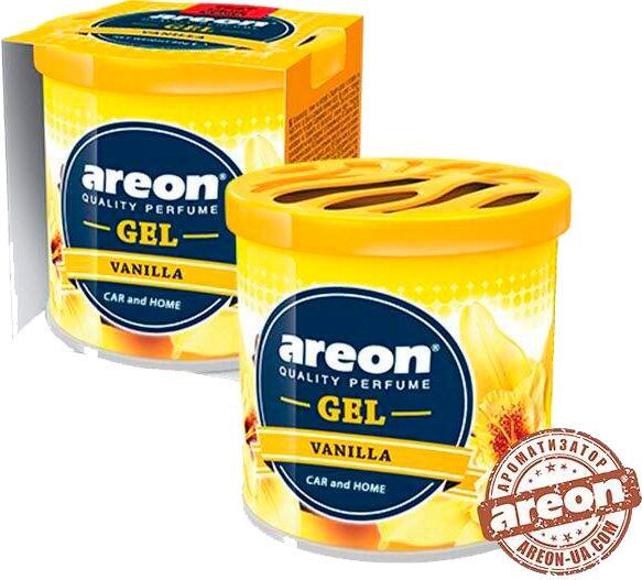 Ароматизатор на панель приладів АРЕОН гель консерва ваніль