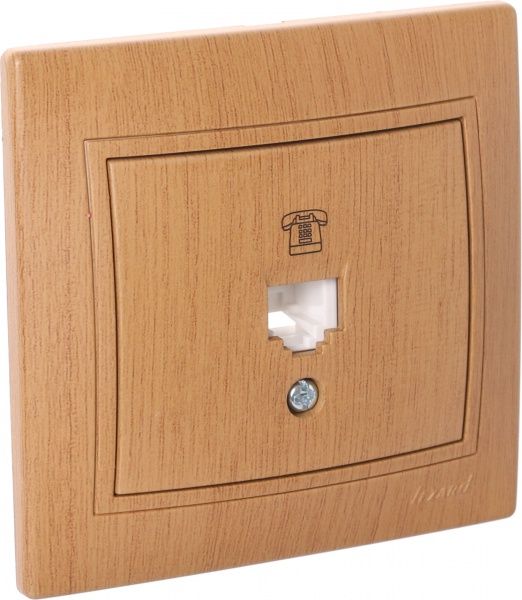 Розетка телефонна Lezard Mira TF-евро дуб матовий 701-5151-137
