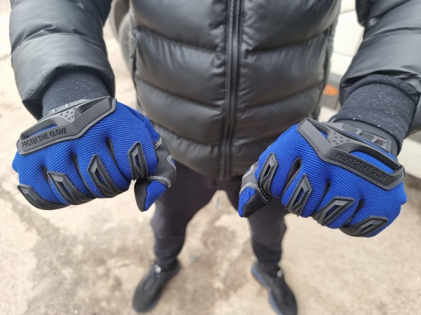 Рукавички Reis Mechanix Blue з покриттям гума M (8) IMPACT BB
