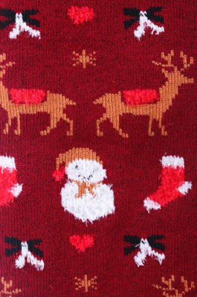 Носки женские Luna махровые Снеговик и олени р. 23-25 красный 