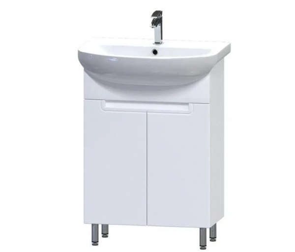 Тумба на ножках Aquarius SIMPLI белый с умывальником Артеко 60