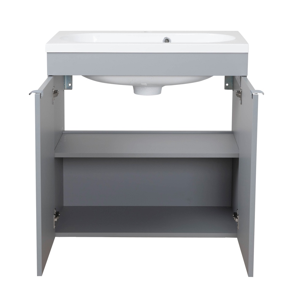 Тумба RIO (сіра) з умивальником Status 70 см