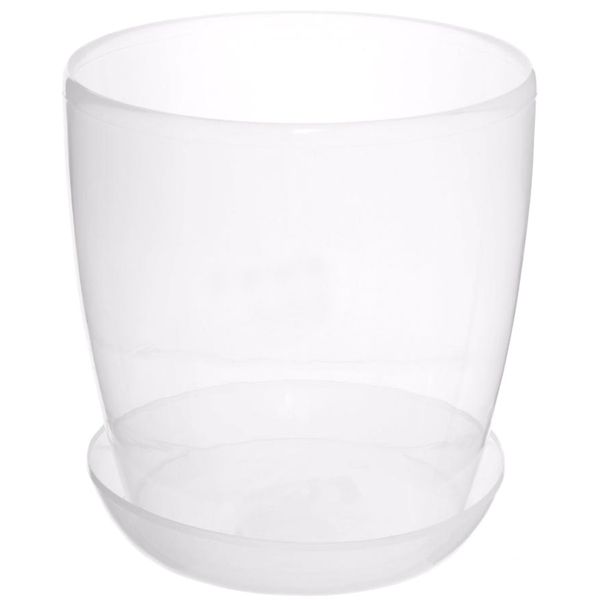 Горщик пластиковий Омела глянцевий круглий 1,4л прозорий 