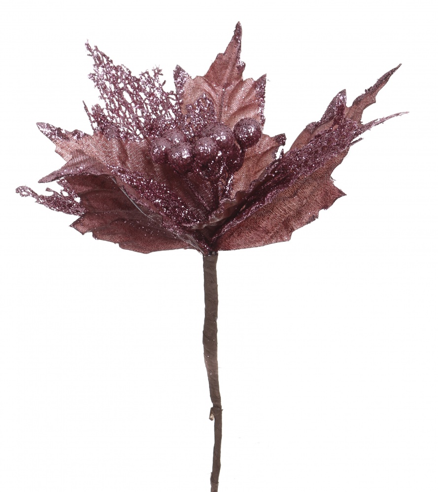 Квітка декоративна пуансетія зірчаста 27 см колір в асортименті EPI-ELY16-321