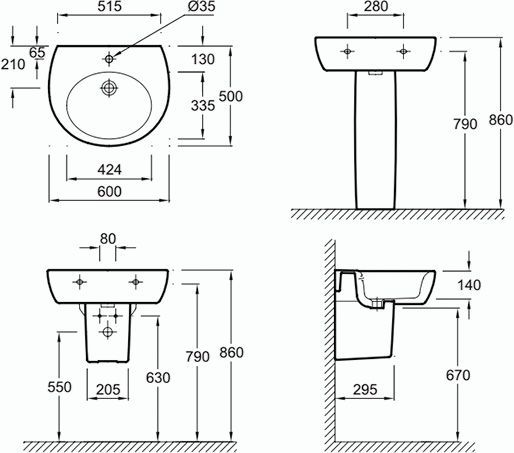 Умывальник Jacob Delafon Ove E1564-00