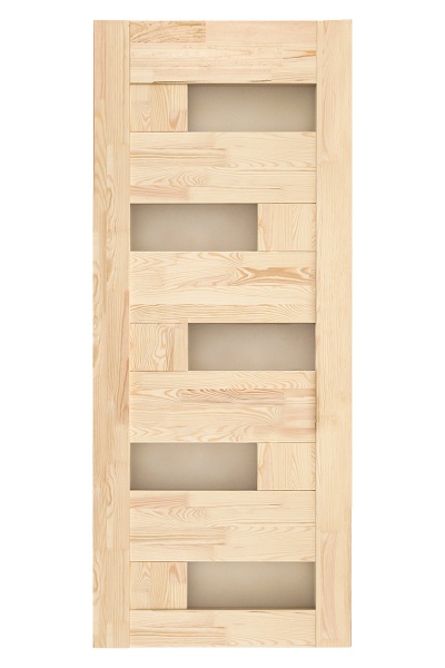 Дверное полотно Домінант-Вуд Мозаика 2-1 – полустекло 600х2000х36 ПО 600 мм под покраску 