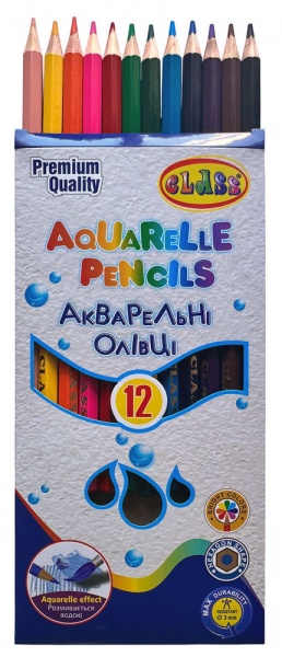 Набір олівців Aquarelle 12 кольорів 1412C CLASS