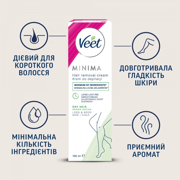 Крем для депіляції Veet MINIMA для сухої шкіри 100 мл