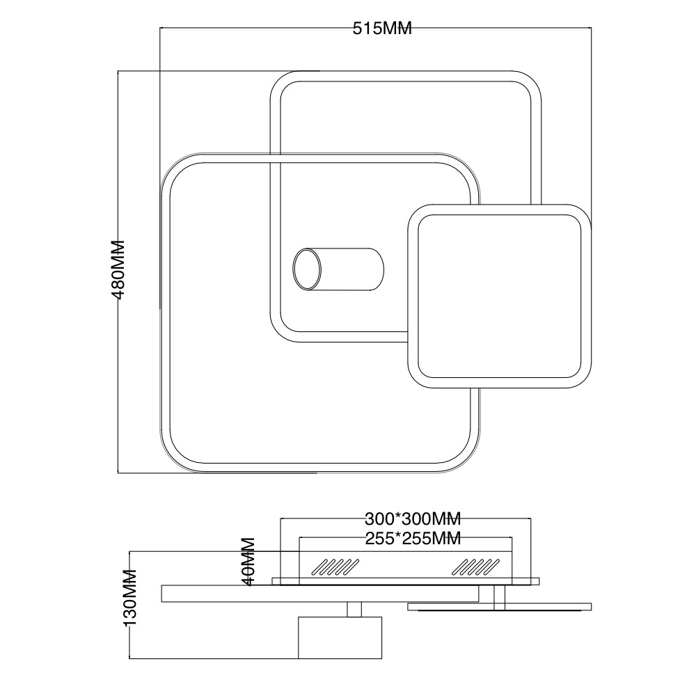 Світильник стельовий ESLLSE ECLIPSE 95 Вт білий із чорним 3000-6500 К 10442