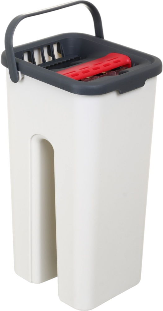 Набір для прибирання для підлоги OBERY з вертикальним віджимом Super Clean Compact 2в1 30 см сірий