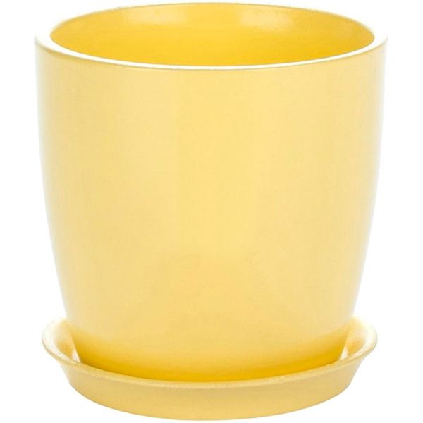 Горшок цветочный Надинкерамикс Сонет 1 л желтый глянец