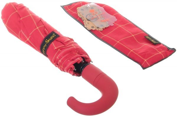 Парасолька Візерунок прямокутний, складна, автомат червоний 