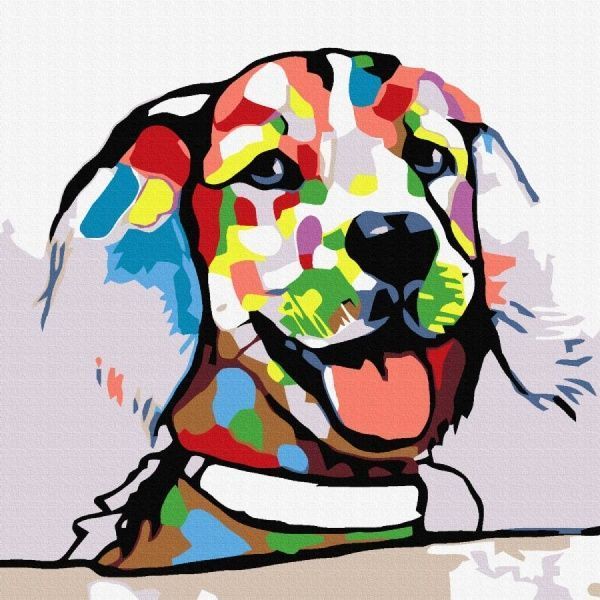Картина за номерами Bright dog 1 25х25 см Rosa Start 