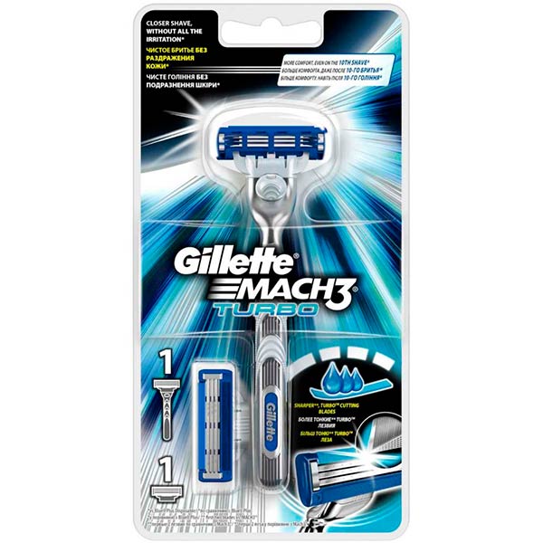 Станок для бритья Gillette Mach 3 Turbo со сменными картриджами 2 шт.