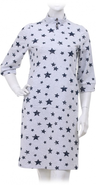 Сукня домашня жіноча Flis clothes Нічна зірочка на блискавці р. M чорний із сірим 
