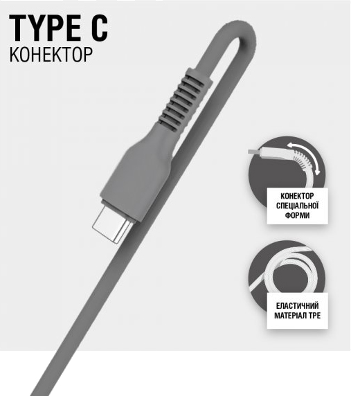 Кабель Acclab USB to Type-C 1,2 м чорний (AL-CBCOLOR-T1BK)