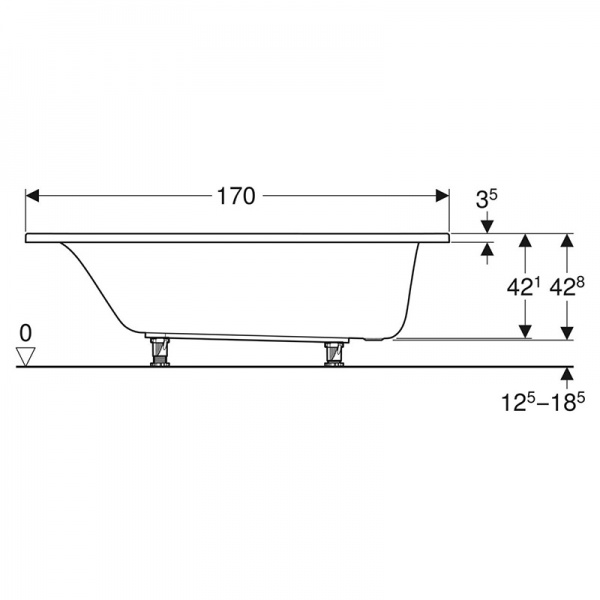Ванна акрилова Geberit Selnova 554.285.01.1 170х75 см 