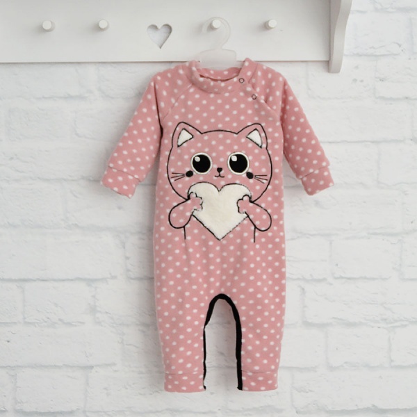 Ромпер-реглан для девочки Blanka Котик р.80 розовый 110141 