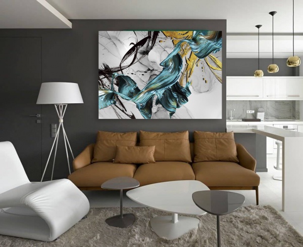 Картина на полотні Зелене та біле (без рами) 55x80 см ТЕРРАВОЛ 