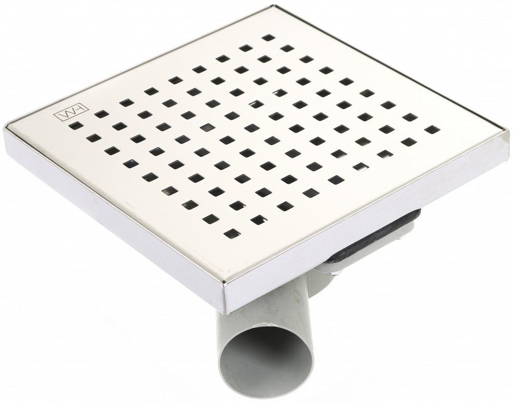 Трап горизонтальный Water House Трап квадратный Water HOUSE 20х20cм, горизонтальный выход на 50мм 360, корпус из нержавеющей стали
