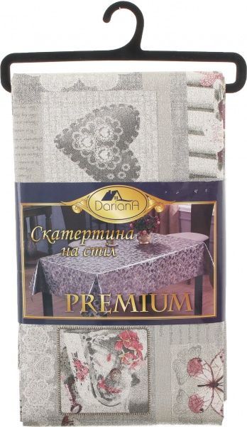 Скатерть Романтика 180x137 см бежевый с рисунком Даріана 