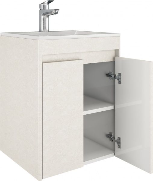 Тумба подвесная Water House Preference N1 50 МДФ цемент миндаль под умыв.Como 50